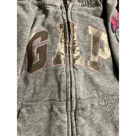 Baby Gap x Disney gray 2T zip-up hoodie with Minnie Mouse faces on the sleeves, - Picture 3 of 6